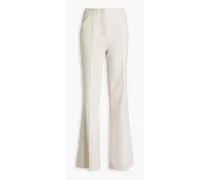 Komi linen-blend twill flared pants - Neutral