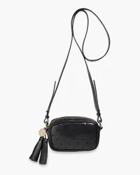 RED Valentino Laser-cut leather shoulder bag - Black Black