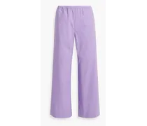Cotton-poplin wide-leg pants - Purple