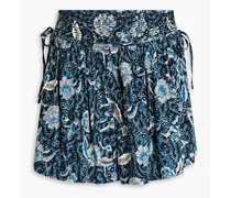 Zev floral-print cotton-blend shorts - Blue