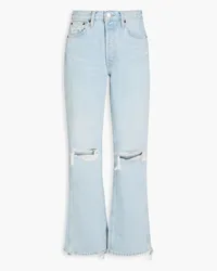 RE/DONE 90s distressed high-rise straight-leg jeans - Blue Blue