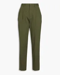 RED Valentino Cotton and wool-blend twill tapered pants - Green Green