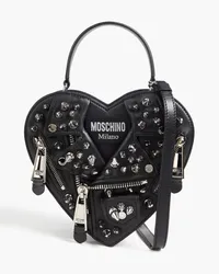 Moschino Embellished leather tote - Black Black