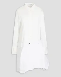 J.W.Anderson Cotton-poplin and denim shirt dress - White White