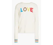 Intarsia wool and cashmere-blend sweater - White