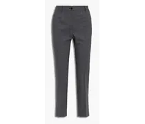 Checked stretch-wool slim-leg pants - Gray