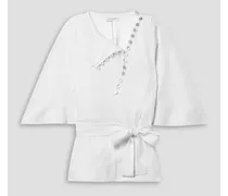 Dafishy belted crepe blouse - White