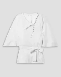 Altuzarra Dafishy belted crepe blouse - White White