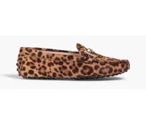 Double T leopard-print calf-hair loafers - Animal print