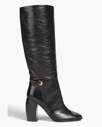 Tory Burch Buckled pebbled-leather boots - Black Black