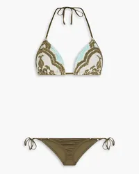 Zimmermann Jacquard triangle bikini - Green Green