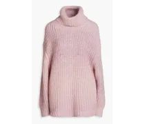 Bear ribbed-knit turtleneck sweater - Purple