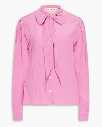 Marni Pussy-bow silk crepe de chine blouse - Pink Pink