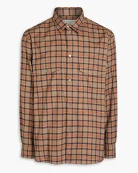 Studio Nicholson Oversized checked cotton-twill shirt - Brown Brown