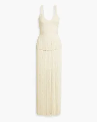 Hervé Léger Fringed bandage maxi dress - White White