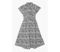 Virginia cutout floral-print cotton-poplin dress - Black