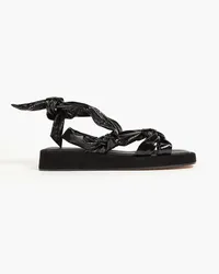 IRO Knotted patent-leather sandals - Black Black