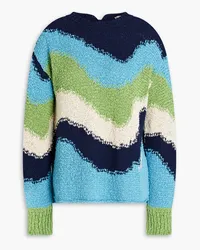 Marni Color-block cotton sweater - Blue Blue