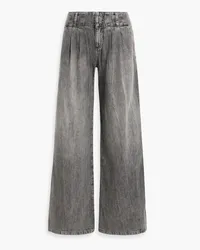 Alice + Olivia Alice Olivia - Anders faded low-rise wide-leg jeans - Gray Gray