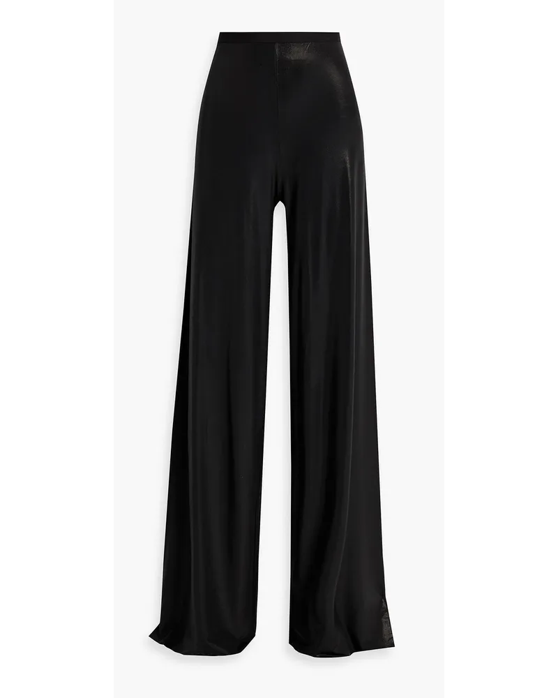 Rick Owens Coated jersey wide-leg pants - Black Black