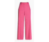 Wool-blend twill wide-leg pants - Pink
