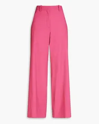 Maje Wool-blend twill wide-leg pants - Pink Pink