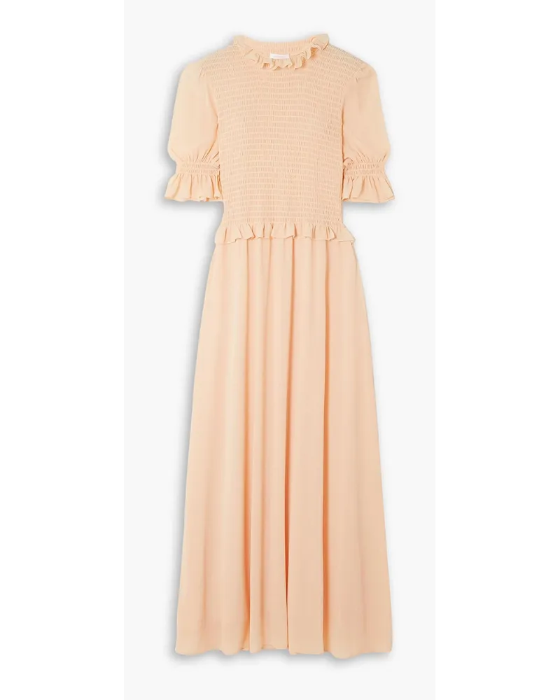 See by Chloé Shirred georgette maxi dress - Orange Orange