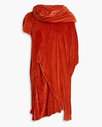 Rick Owens Asymmetric draped velvet tunic - Orange Orange