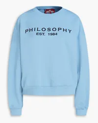 Philosophy Di Lorenzo Serafini Logo-print French cotton-terry sweatshirt - Blue Blue