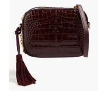 McGraw croc-effect leather shoulder bag - Burgundy