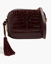 Tory Burch McGraw croc-effect leather cross-body bag - Burgundy Burgundy