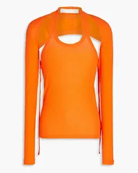 Dion Lee Ribbed stretch-cotton jersey tank - Orange Orange