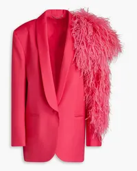 Magda Butrym Feather-embellished wool-twill blazer - Pink Pink