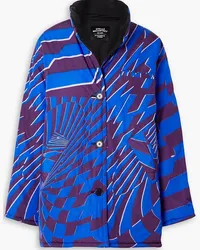 Stella McCartney Alex oversized reversible printed shell coat - Blue Blue