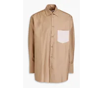 Oversized cotton-poplin shirt - Neutral