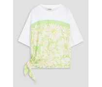 Floral-print cotton-jersey T-shirt - White