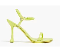 Mia croc-effect leather sandals - Green