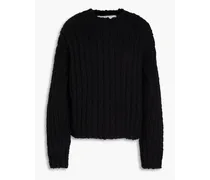Ribbed wool-blend sweater - Black