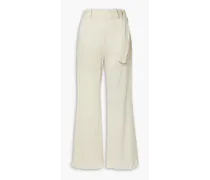 Eve crinkled cotton-gauze flared pants - White