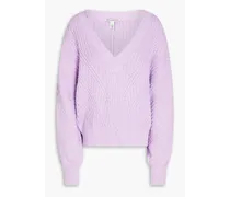 Ribbed cotton sweater - Purple