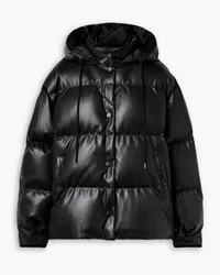 Stella McCartney Hooded quilted padded vegetarian leather jacket - Black Black