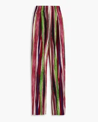 Diane von Furstenberg Bellini striped pleated woven wide-leg pants - Purple Purple