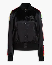 Emilio Pucci Embellished printed satin bomber jacket - Black Black