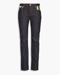 Emilio Pucci Twill-trimmed mid-rise slim-leg jeans - Blue Blue