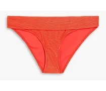Metallic low-rise bikini briefs - Red