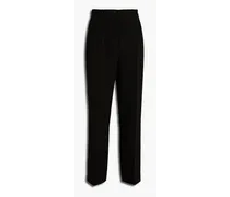 Pleated cady tapered pants - Black