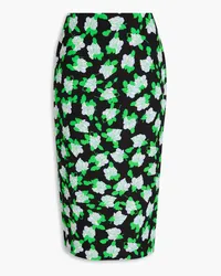 Diane von Furstenberg Floral-print crepe midi skirt - Black Black