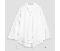 Origin lace-up cotton-jacquard tunic - White