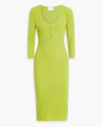 mason by michelle mason Cutout ribbed-knit dress - Yellow Yellow