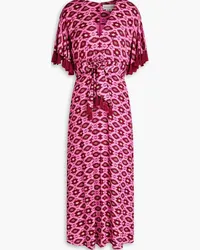 Sachin & Babi Jacynda tasseled printed jacquard midi dress - Pink Pink